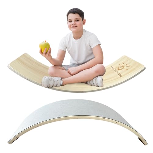 Kids Balance Board- Wobble Stability, Balancing Board For Kids, Kids Wooden Toys - Made of Beech Plywood - 32.28"L x 11.81"W x 0.59"H - Up to 500 Lbs Capacity
