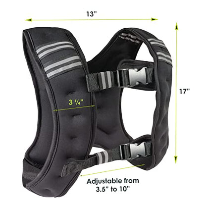 ProsourceFit Exercise Weighted Training Vest - Black - size: 12 lb