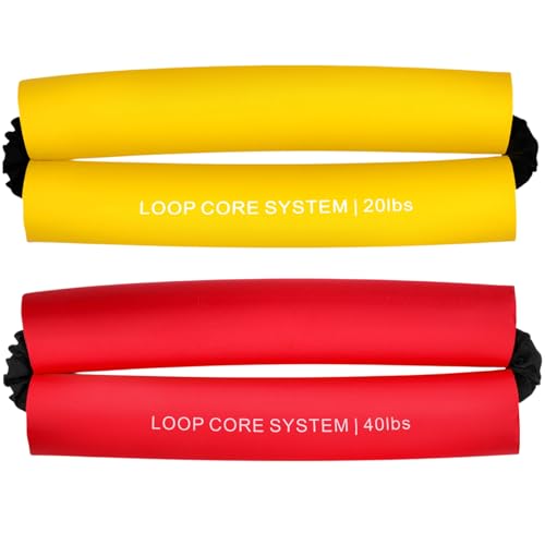 2 Pcs Hip Core System Loop Resistance Bands Glute Workout Bands to Stretch Strengthen Legs Hips Thighs Exercise Equipment for Women Men Adults - color: Yellow, Red, size: 20 40 Lbs