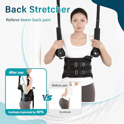 Back Stretcher, Lumbar Traction Device, Spinal decompression device for pain relief，Spinal decompression back stretcher for conditions such as herniated discs, sciatica, and spinal misalignment - size: Small