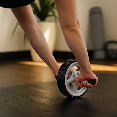 Sunny Health & Fitness Ab Roller Wheel, Durable Construction, Compact & Portable, Non-Slip Handles for Home Gym, Addominal Exercises & Core Strength Trainer