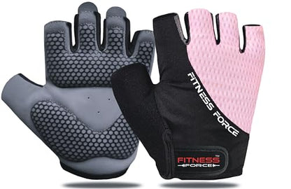 FITNESS FORCE Breathable Workout Gloves for Men and Women, Padded Weight Lifting Gloves with Full Palm Protection for Grip, Exercise, Cycling, Gym, Fitness Training