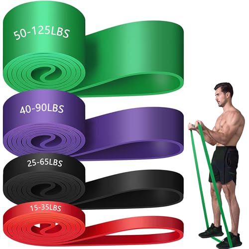 Pull Up Assistance Bands - Resistance Bands Set - Multi-Level Resistance, Fitness Band, Full Body Training, Suitable for Exercise and Physical Therapy Exercise Bands - color: 4pcs