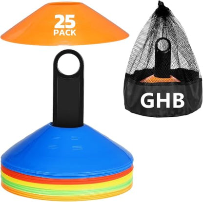GHB Soccer Cones 25/50/100 Pack Disc Soccer Sport Cones - color: 25Pcs Multicolor
