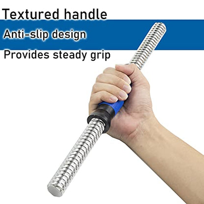 Threaded Dumbbell Blue Durable Rubber Handles/Adjustable Dumbbell Bar Handles 32/35/40cm(12.6/14.2/15.7Inch) - Fit 1 inch Standard Weight Plate Weightlifting Accessories - Sold in Pair