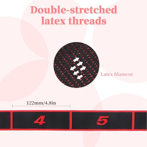 8 Sections Fitness Resistance Bands, Elastic Tension Rope, Numbered Resistance Bands for Glutes, Dance Resistance Band Fitness Resistance Exercise Pull Strap for Yoga, Pilates, Dance, Gymnastics