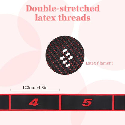 8 Sections Fitness Resistance Bands, Elastic Tension Rope, Numbered Resistance Bands for Glutes, Dance Resistance Band Fitness Resistance Exercise Pull Strap for Yoga, Pilates, Dance, Gymnastics