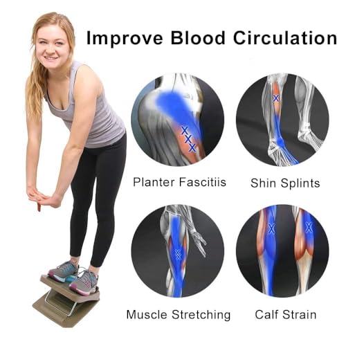 StrongTek Portable Slant Board, Lightweight 3.7 lbs, 5-Level Adjustable Calf Stretch Board (20°–50°) with Non-Slip Surface for Safe Stretching, Improved Ankle Flexibility, Balance & Rehab Anywhere