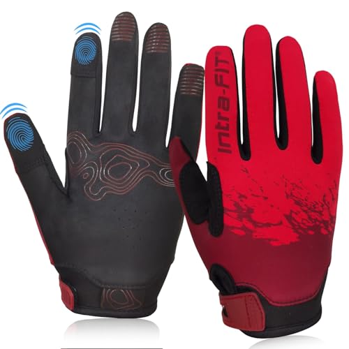 Cycling Gloves for Bike Riding Running MTB - color: Red, size: X-Large