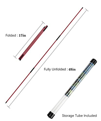 Golf Alignment Sticks - 48" Collapsible Golf Practice Rods for Aiming, Putting, Full Swing Trainer, Posture Corrector with Clear Tube Case, Golf Training Equipment