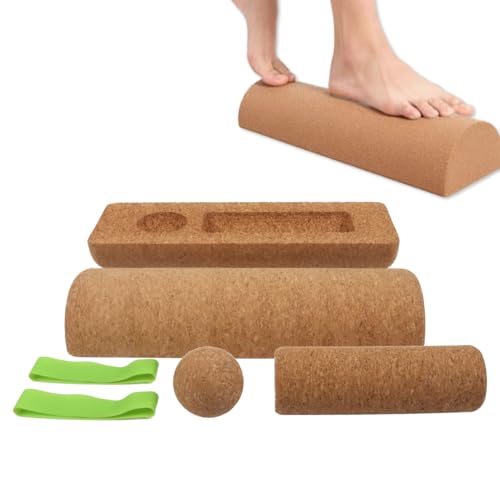 Cork Balance Board Set, Foot Massage & Ankle Stability Trainer for Yoga