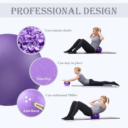 PL-0003 Soft Exercise Ball, Anti-Burst Yoga Ball Chair Supports 2200lbs PL-0003 - color: Purple