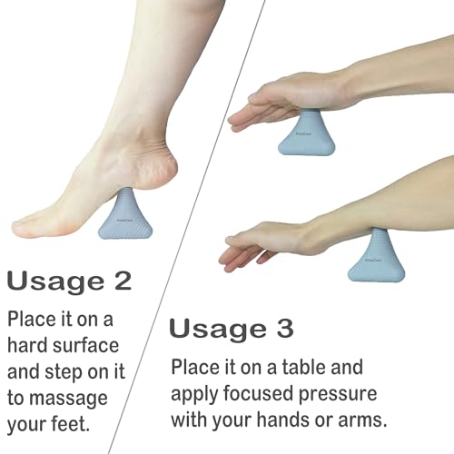Trigger Point Massage Ball, Manual Massager Tool for Muscle Knot Deep Tissue Relief Myofascial Release Physical Therapy Hip Flexor Iliacus Psoas Hand Foot Back. 2.8×2.9” (Gray) - color: Gray