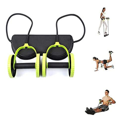 Ab Roller Wheel with Resistance Bands & Knee Pad – Core Abdominal Trainer for Home or Gym Workouts – Sculpt Abs, Slim Waist, Tone Arms, Chest, and Core – Adjustable Fitness Equipment for Men & Women