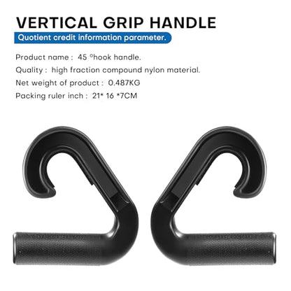Neutral Grip Pull Up Handles - Heavy Duty Multi-Purpose Handles for Pull Ups & Deadlifts - Ergonomic Workout Handles & Exercise Machine Attachments with Premium Grips - style: 90°hook handle