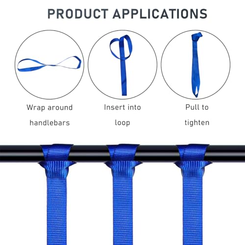 Wevdn 8 PCS Soft Loop Tie Down Straps, 1.1"x 18" Heavy Duty Tie Down Loops, 1500lb Load Capacity, 4500lb Breaking Strength for Securing Bikes, Motorcycles, Scooters, Lawn Equipment (Blue) - color: Blue, 8 PCS