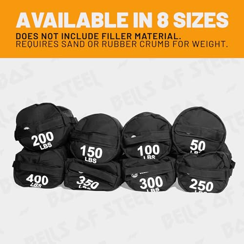 Strongman Sandbag Bells of Steel - Fitness Sand Bag for Weight Training - style: 350 lb