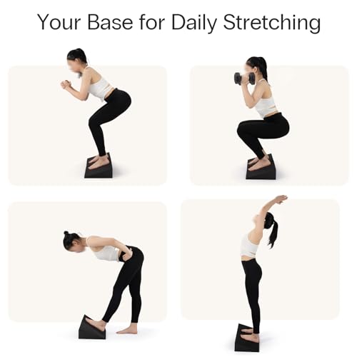 StrongTek XL Foam Yoga Wedge Blocks, Black, Set of 2, 16.5° Incline, 13" × 12.75" × 3.75", for Yoga, Stretching, Squats & Physical Therapy