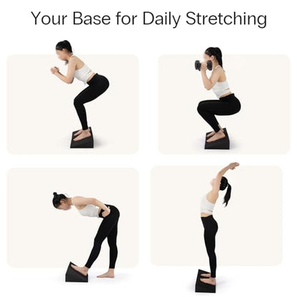 StrongTek XL Foam Yoga Wedge Blocks, Black, Set of 2, 16.5° Incline, 13" × 12.75" × 3.75", for Yoga, Stretching, Squats & Physical Therapy