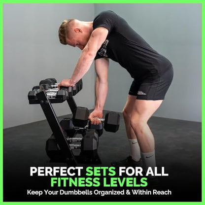 350-550 lbs Rubber Hex Dumbbells with Rack Free Weight for Home Gym, Durable Rubber Dumbbell with Storage,Coated Cast Iron Weight Strength Training Dumb bell Exercise Fitness Equipment - style: 350 lb