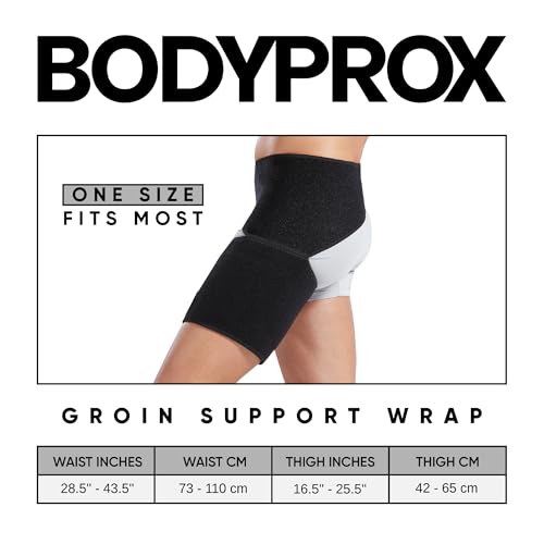 Bodyprox Groin Wrap, Adjustable Support for Hip, Groin, Hamstring, Thigh, and Sciatic Nerve Pain Relief