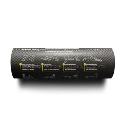 Foam Roller with Printed Exercises - 17.7''x 6'' Lightweight EPE/PE Exercise Roller Foam - Includes 12 Guided Stability, Mobility & Recovery Moves - Dual Color Instructional Design