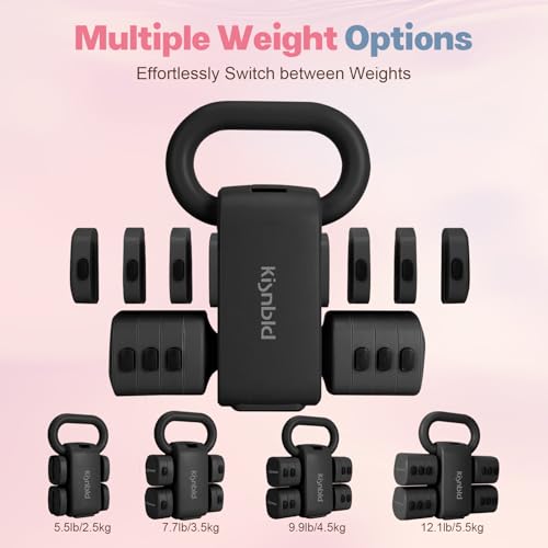 kisnbld Adjustable Dumbbell Set, 2-in-1 Dumbbells & Kettlebell,Hand Weights - color: Black