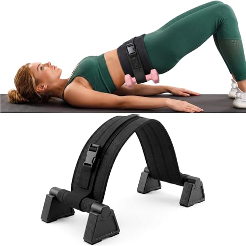 Hip Thrust Dumbbell Holder Belt, Wide Padded Support Belt | Hip Thrust Belt for Dumbbell, Kettlebell, Adjustable Non-Slip Safety Straps for Squats, Glute Bridges, Strength Training