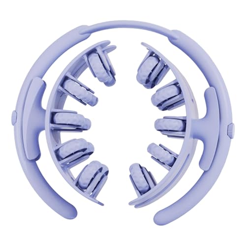 harayaa Leg Massage Tool with 20 Wheels Adjustable Tension 28x26x8.2cm Flexible for Home Gym Use Portable Detachable, Blue