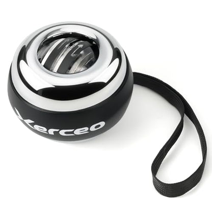Auto-Start Wrist Gyro Ball, All Metal Wrist and Forearm Trainer with LED Light, Gyroscopic Hand Exerciser for Grip Strength, Includes Storage Bag