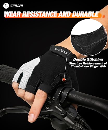 SIMARI Gel Pad Cycling Gloves with Shock-Absorbing/Grip/Breathable, Workout Bike Gloves for Men Women Biking, Mountain Biking, Fitness, Gym Exercise, Weight Lifting Training, Yoga, Pilates