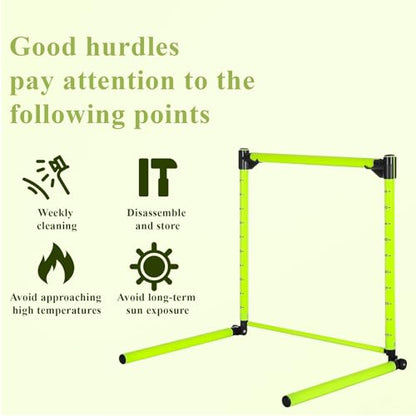 Adjustable Hurdles with Scale 23.62'' 2 Pcs Detachable Agility Training Equipment for Track Soccer & Football, Indoor & Outdoor Use, Ideal for Athletic Jumping & Speed Drills (Green)