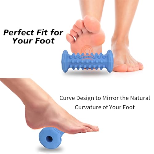 Blue Foot Massager Roller for Plantar Fasciitis, Arch Heel Pain Relief - color: Blue
