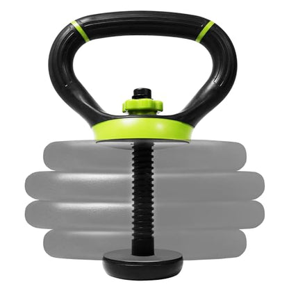 Yes4All Adjustable Kettlebell Handle for Weight Plates, Dumbbell Converter for Strength Training Kettlebells, Home Gym - color: A. Neo Green