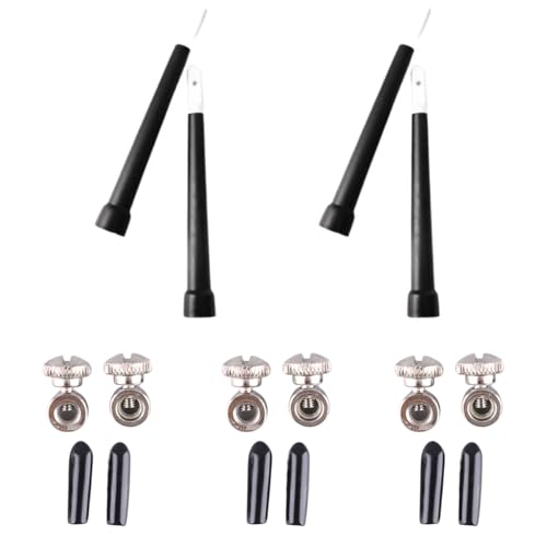 2 Pair Speed Jump Rope Handles Replacement Grip with Cable Mount Screw Rubber End Cap for Speed Jumping Rope Exercise Skipping Ropes Stainless Steel 2.5mm Wire Cord Repair Parts