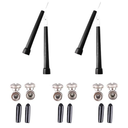 2 Pair Speed Jump Rope Handles Replacement Grip with Cable Mount Screw Rubber End Cap for Speed Jumping Rope Exercise Skipping Ropes Stainless Steel 2.5mm Wire Cord Repair Parts
