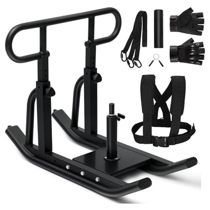 Weight Sled, Fitness Sled, Fitness Strength Training Sled,Adjustable Height Weight Training Sled,Heavy Duty Workout Sled for Building Muscle and Explosive Strength for 1" and 2" Weight Plates
