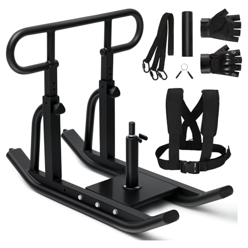 Weight Sled, Fitness Sled, Fitness Strength Training Sled,Adjustable Height Weight Training Sled,Heavy Duty Workout Sled for Building Muscle and Explosive Strength for 1" and 2" Weight Plates
