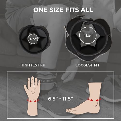 Adjustable Ankle Weights for Women & Men – 1 Pair (2–10 lbs) Wrist, Arm & Leg Weights for Gym, Yoga & Home Workouts – Secure Fit Strap Design – Durable Fitness Training Equipment