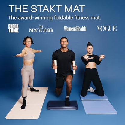 Stakt The Original Foldable Yoga Mat, Premium Foldable Exercise & Workout Mat with Non-Slip Surface, Lightweight Portable for Studio or Home Use, As Seen on Shark Tank