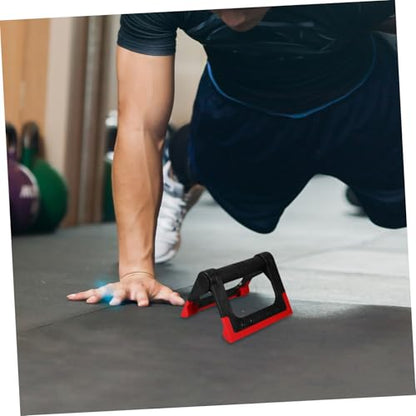 Abaodam Push-up Bars Pair Rotating Push-up Rack Red Metal Fitness Equipment for Home Strength Training Men Women