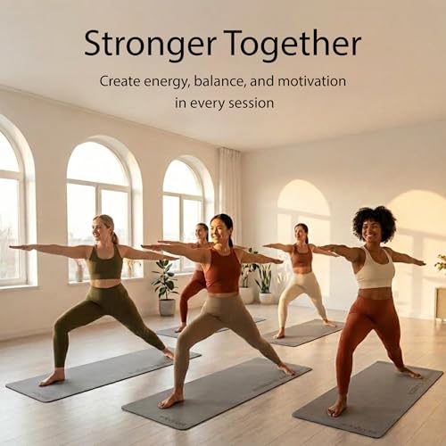 Lindywell Pilates Yoga Workout Mat Non Slip 6mm, 8mm, 10mm Thick - 6ft x 26in