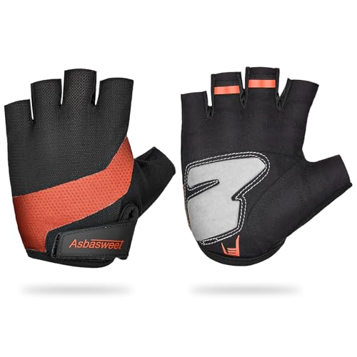 Breathable Workout Gloves for Weight Lifting, Gym & Cycling – Lightweight Fingerless Training Gloves with Enhanced Grip & Shock Absorption, Great for Fitness - color: Orange, size: Large