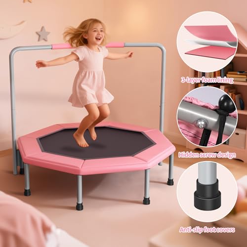 36 Inch Kids Trampoline for Toddlers Ages 1-3,Mini Indoor/Outdoor Trampoline with Gap-Free Spring Design - Safe Bounce Jumping Toy