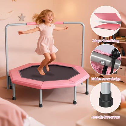 36 Inch Kids Trampoline for Toddlers Ages 1-3,Mini Indoor/Outdoor Trampoline with Gap-Free Spring Design - Safe Bounce Jumping Toy