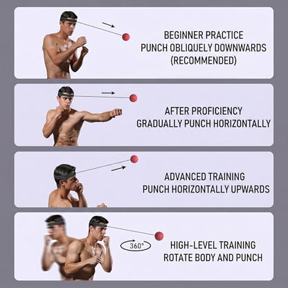 Boxing Reflex Ball for Adult Training, Fitness and Entertainment Home Use - with Headband, Ideal for Reaction, Punching Speed, Fight Skill