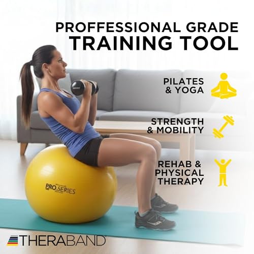 THERABAND Standard Exercise Ball - color: Yellow - 18 in.