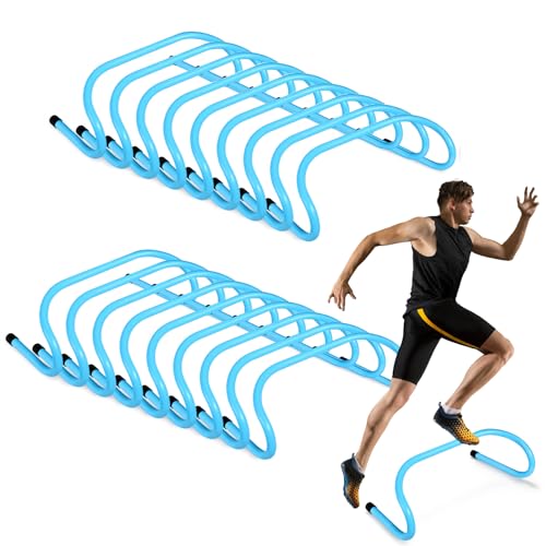 Wettarn 18 Pcs 6" Speed Training Hurdles Mini Agility Hurdles Bulk - color: Blue