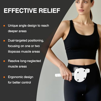Psoas Release Tool-Hip Flexor Release Tool Fully Adjustable for Iliacus,Waist Pain Sciatica,Back&Posture Relief,Massage Hook and Trigger Point Massage Tool - color: White