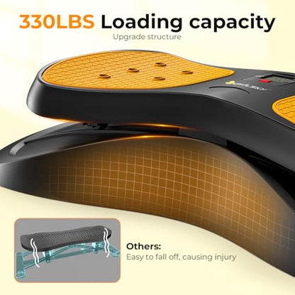 OWLSKY Balance Board with Resistance Bands, Portable Rock Stepper Featuring LCD Monitor, 330 lbs Capacity Ski Machine for Full Body Workout